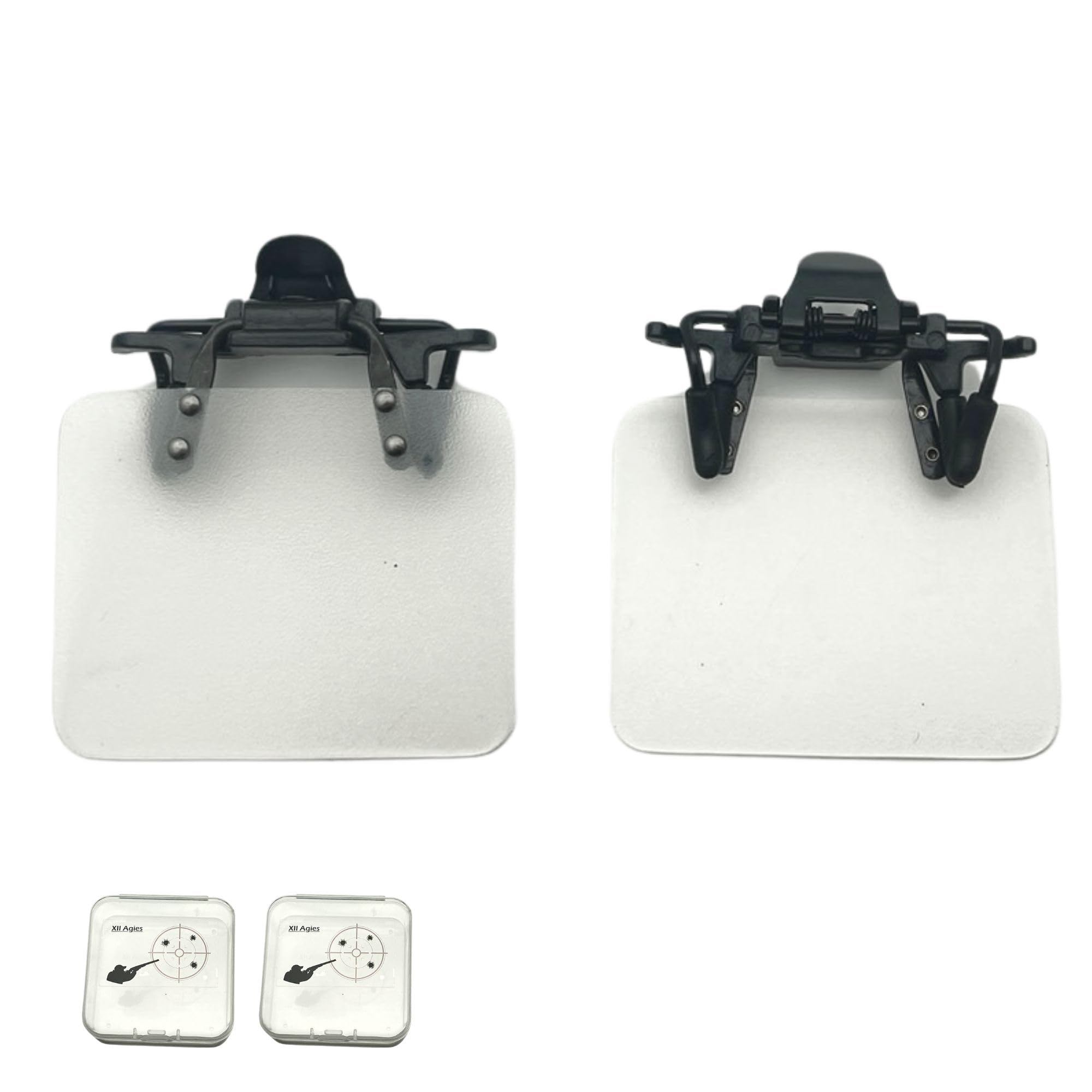 XII WY 2 Packs International Standard Shooting Glasses Patch Shooting Patch for Eye Glasses Shooting Blinders for Glasses Occluder Clip on Eye Mask Archery Aim Assistance white