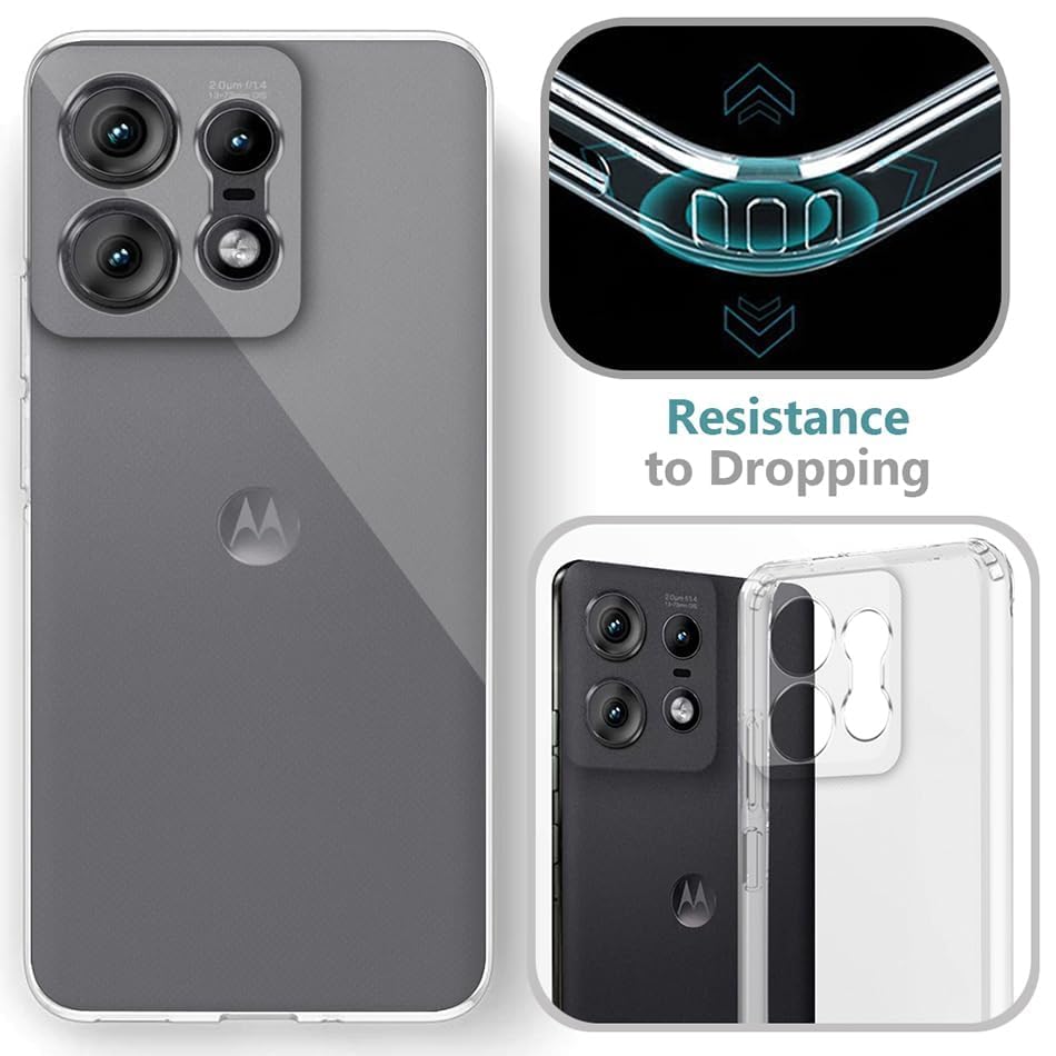 Image of COVERBLACK Soft Rubber Back Cover Compatible Model for Motorola Moto Edge 50Pro 5G - Transparent