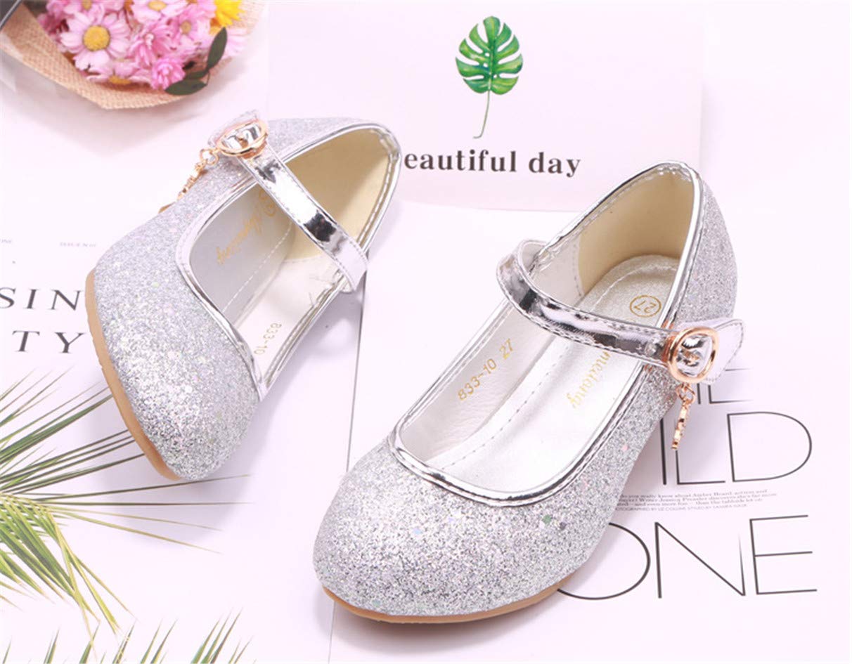 Fille Chaussures de Princesse Princesse Paillettes Déguisement Argenté Or Rose Doux Halloween Noël Anniversaire Fête Carnaval Cosplay