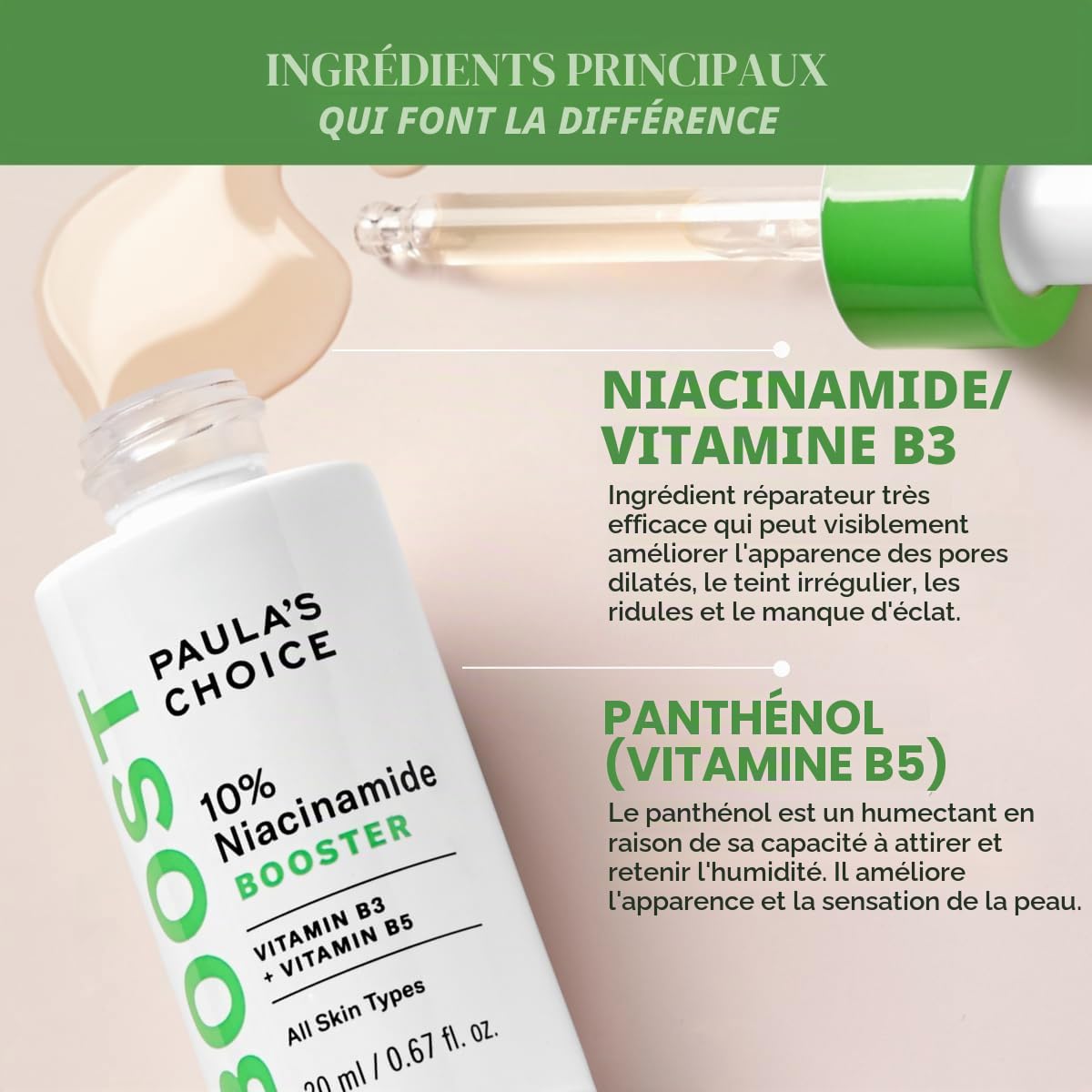 Paula's Choice 10% Niacinamide BOOSTER Sérum Visage - Réduit Pores Dilatés, les Taches Brunes & Imperfections - avec Allantoine - Tous Types de Peaux - 20 ml