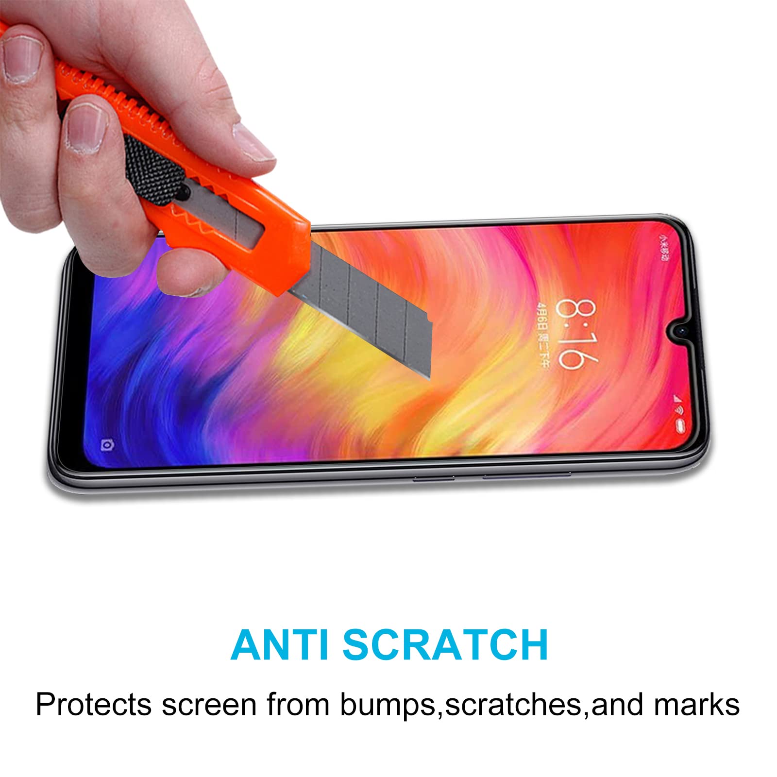 AICEK 2 Pz Pellicola In Vetro Temperato Per Xiaomi Redmi Note 7, Durezza 9H, Trasparente, Con Kit Di Installazione - 4