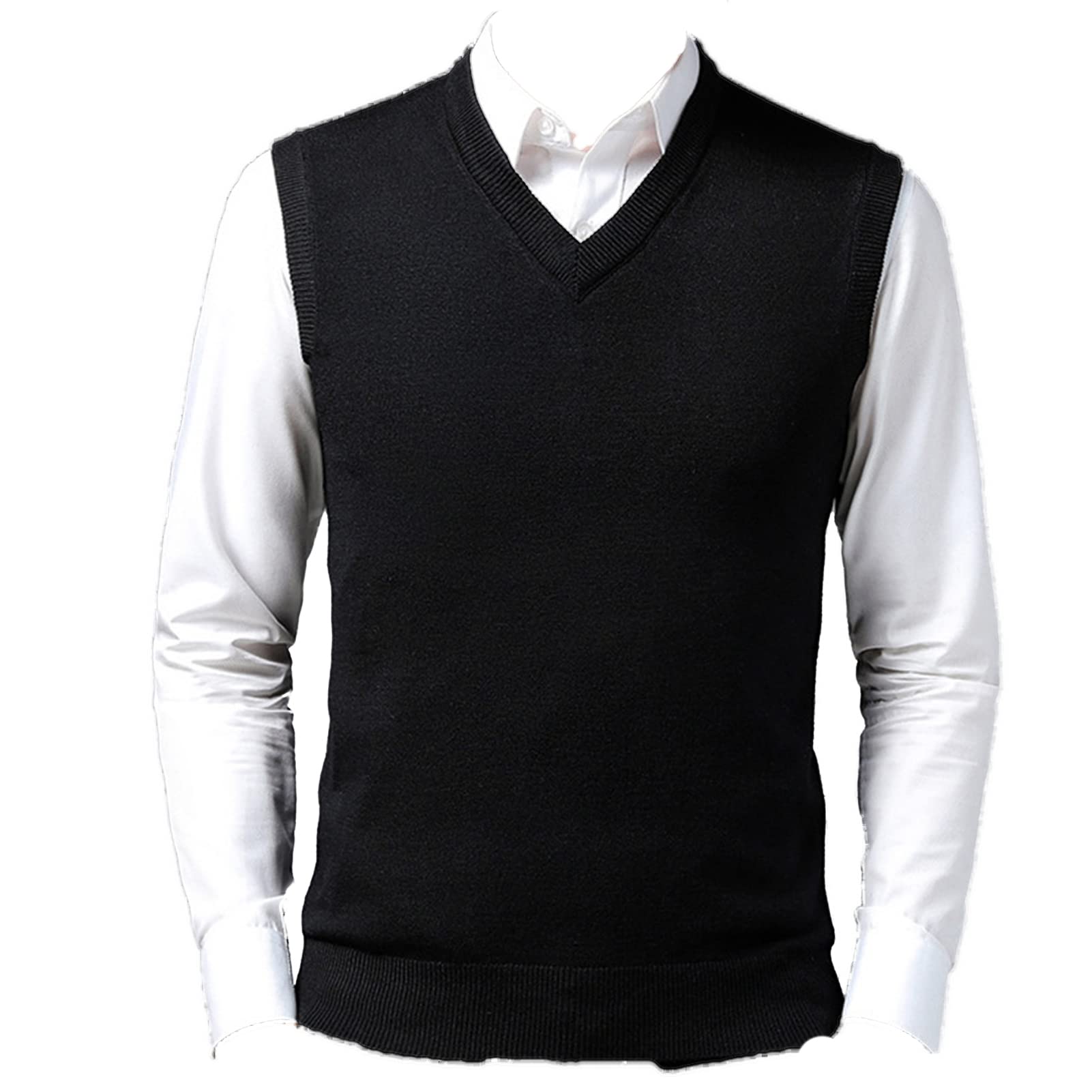ニット・セーター *MUSINSA STANDARD* Textured crew neck knit vest black MMBWV3 MUSINSA | MUSINSA STANDARD TEXTURED CREWNECK KNIT VEST [BLACK]