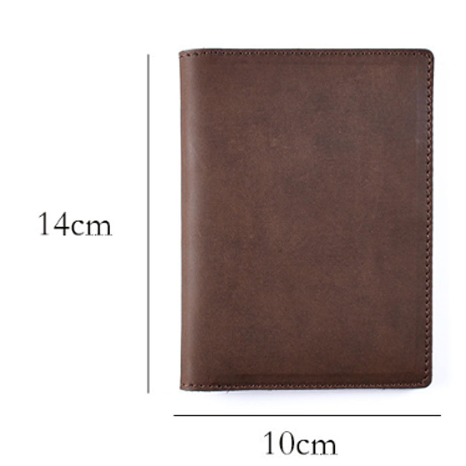 Custodia per passaporto in pelle bovina fatta a mano retrò porta passaporto universale biglietto multifunzione porta carte portadocumenti, Caff, 10 x 14 cm, Casual