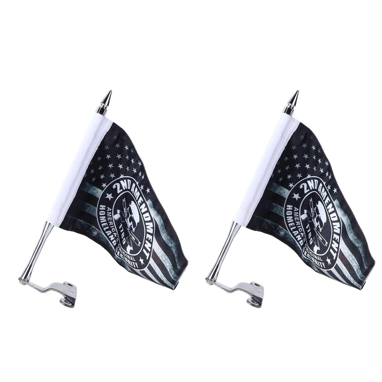 Kit de Montaje en Mástil de Bandera para Tapa de Maletero, Diseño Elegante con Banderas de Seguridad Nacional para Gold Wing 2018-2020, Acabado Cromado de Aluminio Duradero