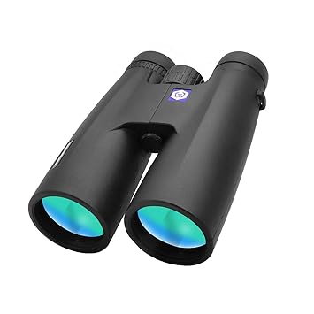 Beileshi 12X Binoculars Telescope Roof Wide-Angle Prism Compact Telescope with Dust Cover BAK4 Prism FMC Lens Green Eye Protection Coating for Hunting, Bird Watching, Football Match 12x50mm