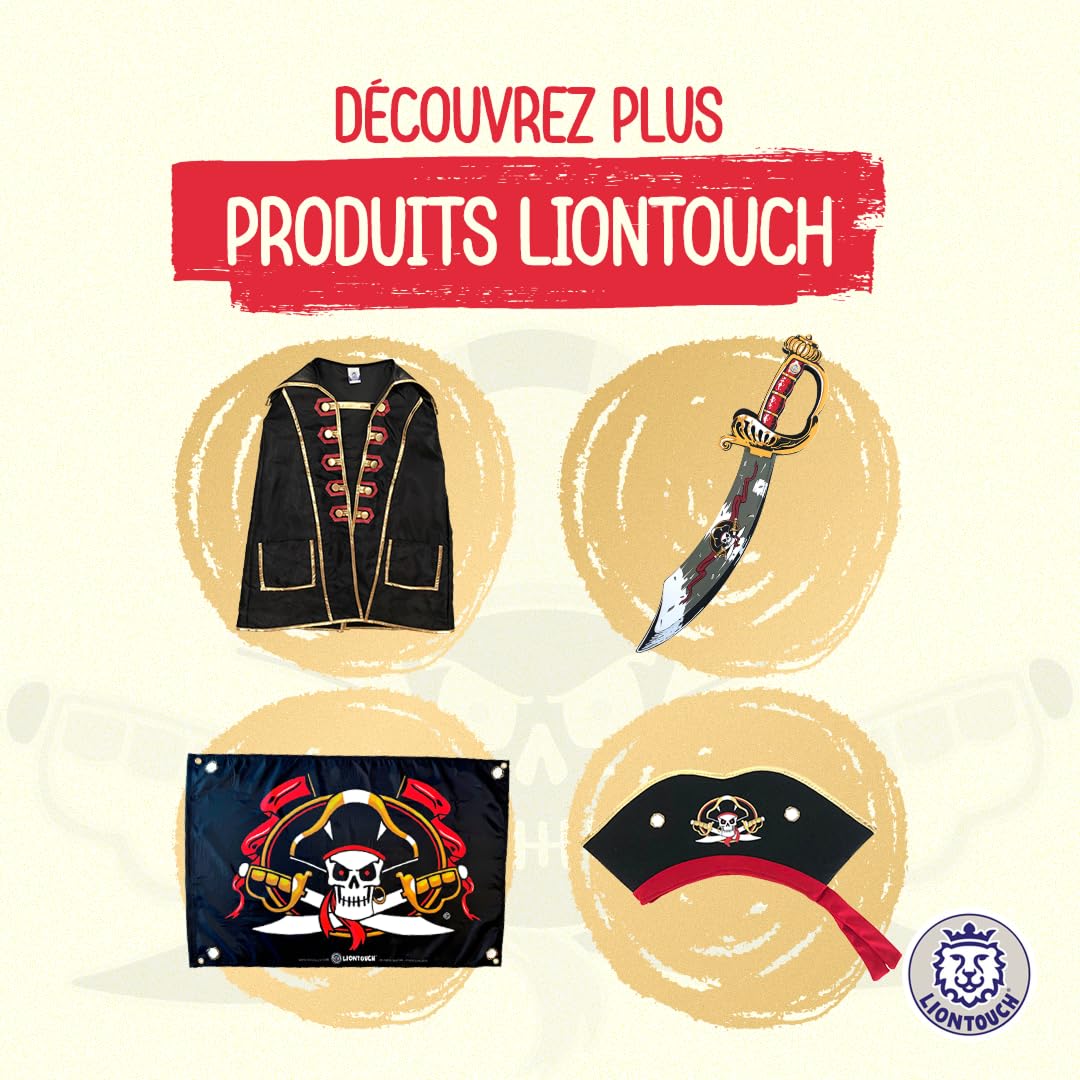 Liontouch - Crochet Pirate - Capitaine Rayure Rouge - 3-8 Ans | Jouet en Mousse pour Petits Garçons avec Motif Crâne - Accessoire Idéal pour Liontouch - Crochet Pirate - Capitaine Rayure Rouge - 3-8 Ans | Jouet en Mousse pour Petits Garçons avec Motif Crâne - Accessoire Idéal pour