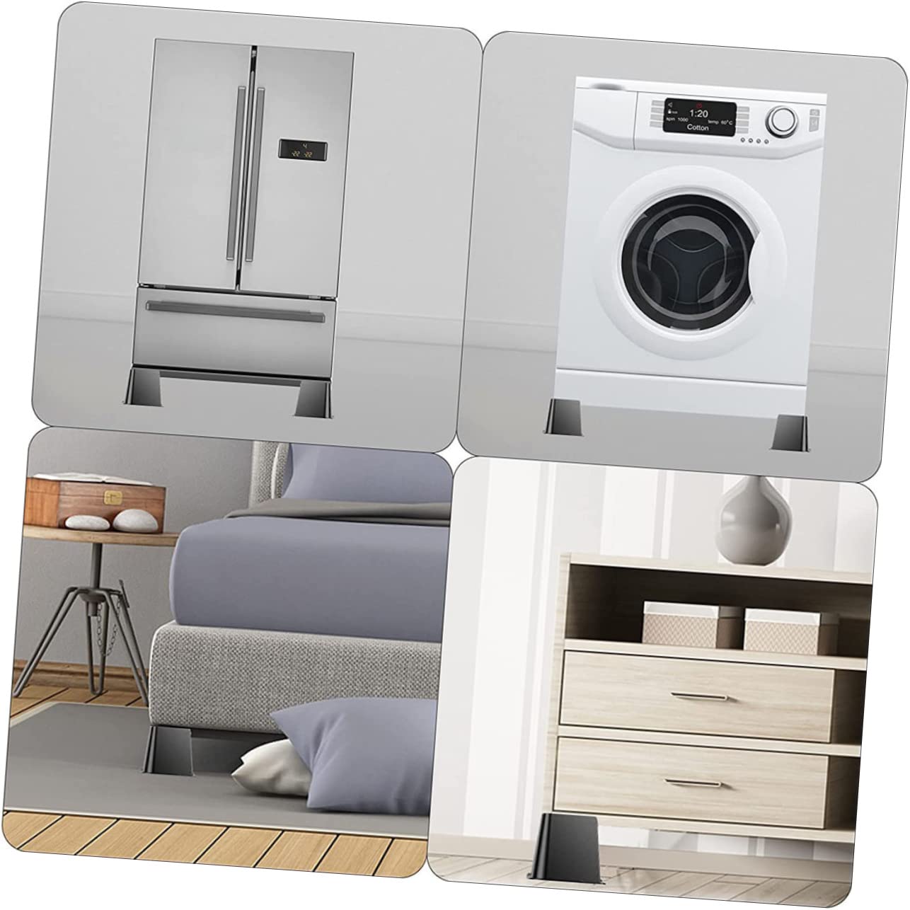 4piezas Elevadores Antideslizantes para Muebles De Aumenta Estabilidad y Protección del Suelo para Sofás Mesas y Sillas