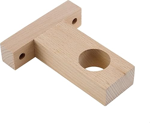 Miniatura 3 de Wealrit 2 soportes de madera sin terminar para cortinero, soporte de extremo de armario, soporte de barra de armario con tornillos para barra de