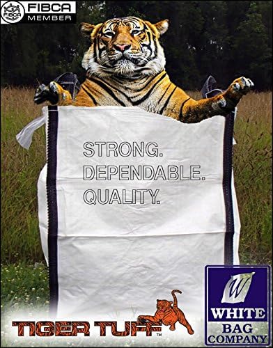 White Bag Co. Qty. of 10 Tigertuff 35"x35"x45" (FIBC) Bulk Bag, Duffle Top/Spout Bottom SWL 3000#
