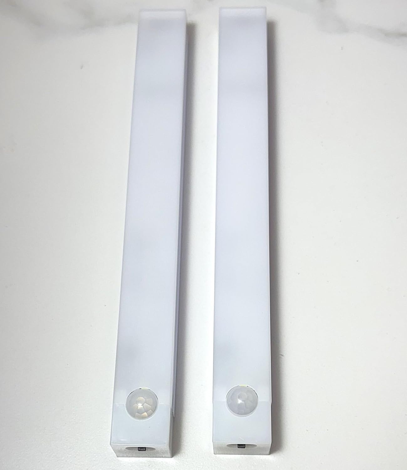 2-Pack, 12-Inch, LED Motion Sensor Cabinet Light, USB Rechargeable, Magnetic Mount, 120° Detection, White