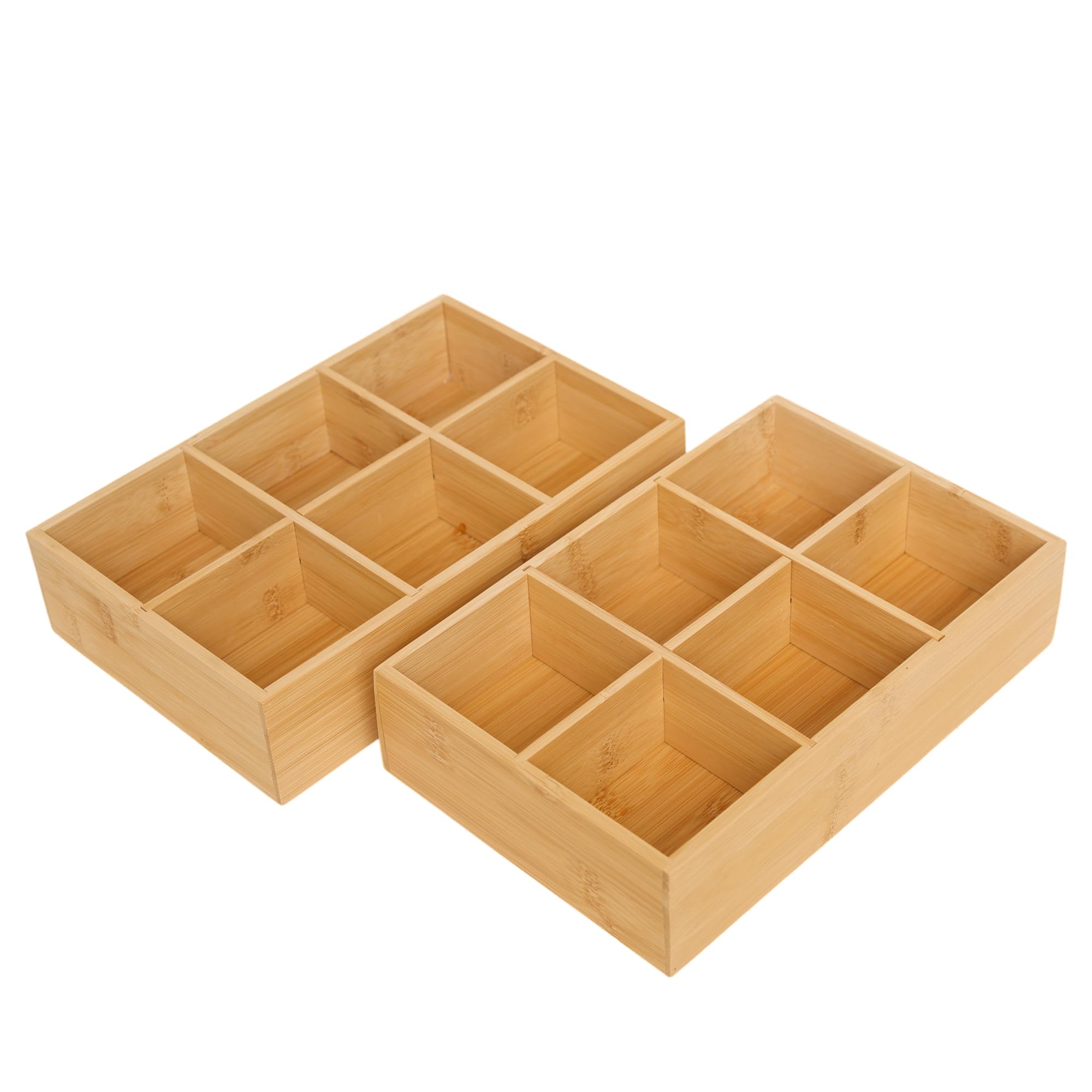 Ninebendstreams 2 Pack Bamboo Small Desk Organiser