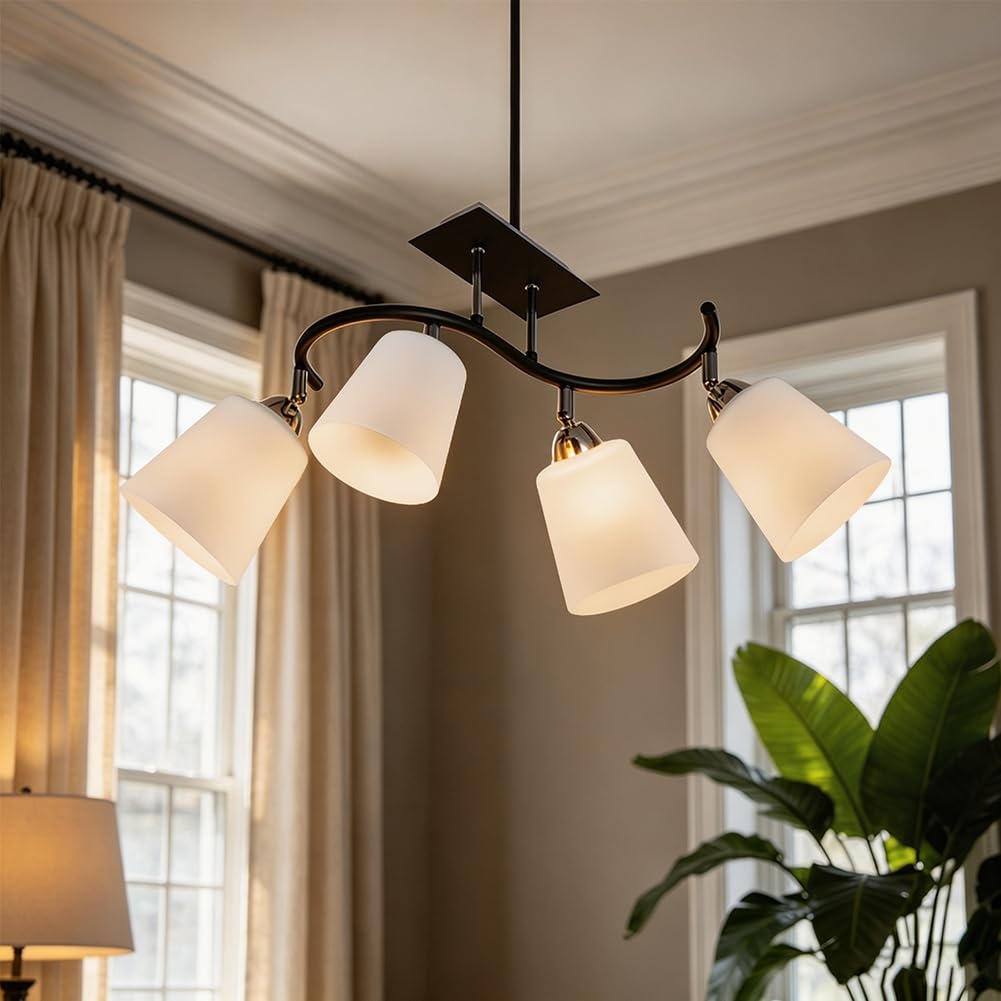 BENECREAT 3 Confezione di Paralume di Ricambio In Vetro Satinato, Paralume In Vetro A Forma di Cono, Paralume Bianco per Lampade A Sospensione, Applique Da Parete, Bagno, Cucina, Camera Da Letto