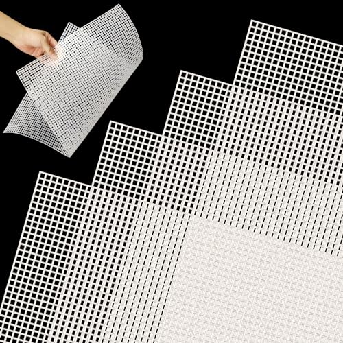 Lylidia Cañamazo Plástico 4 Hojas Malla De Plastico Para Hacer Bolsos Lienzo De Bordado Plastic Canvas 4ct Blanca Malla Plastico Manualidades Para Bordados Proyectos De Punto Y Ganchillo 50 X 33 Cm