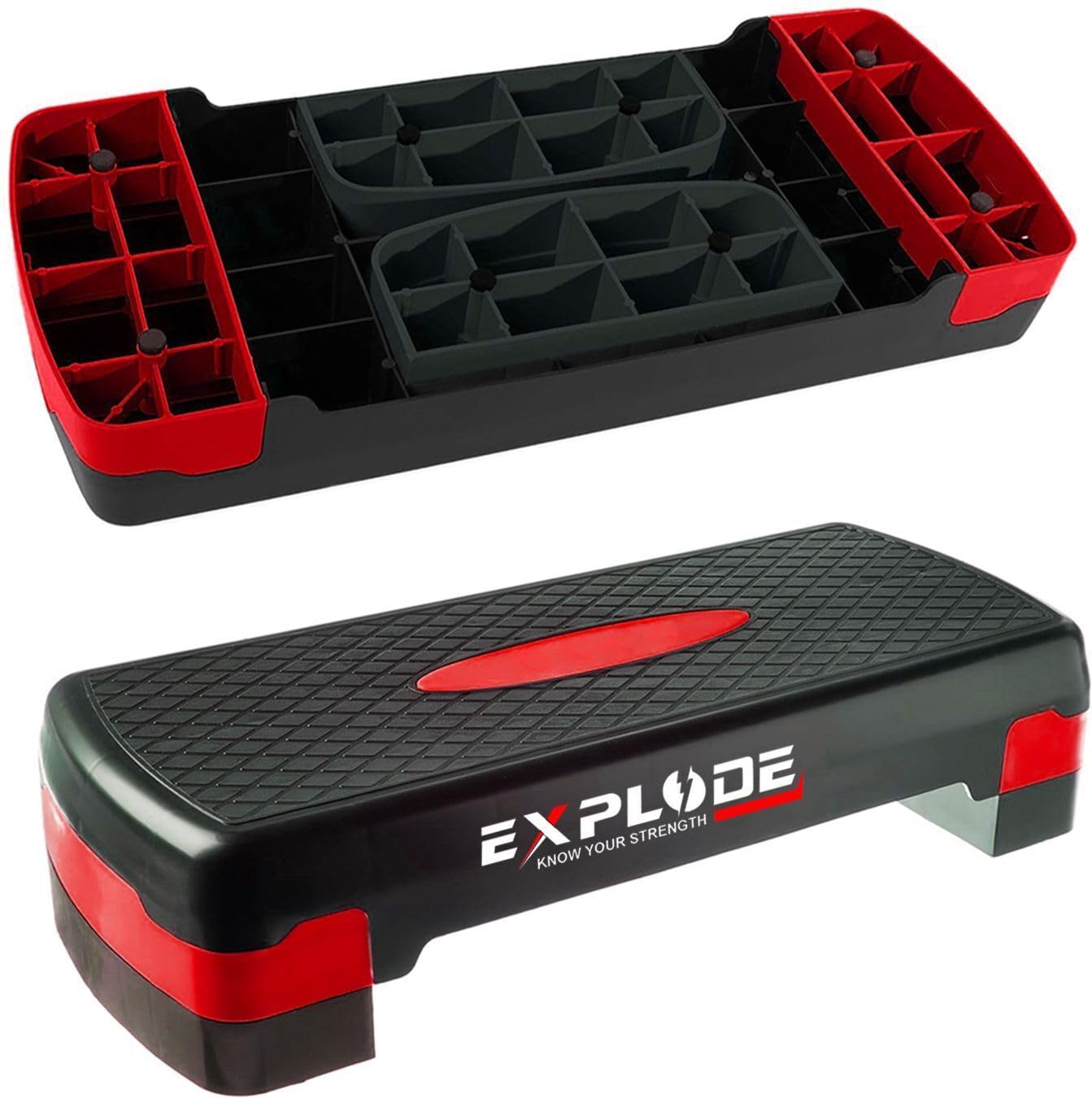 Aerobic Stepper, Two Height Level Adjustments -4 inches and 6 inches Stepper Stepper (Multicolor) | Style 30