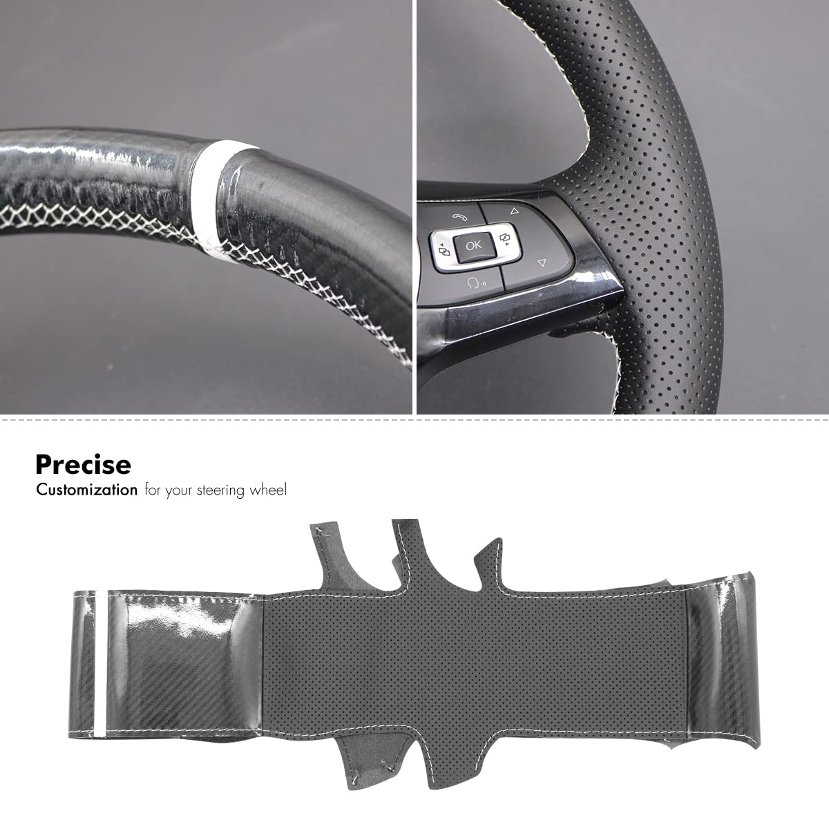 Coprivolante Personalizzato In Pelle Microfibra Per VW Amarok E T6 – Adatto A Modelli 2015-2020, Colori E Cuciture Su Misura – MEWANT, Kit Confezione Completa