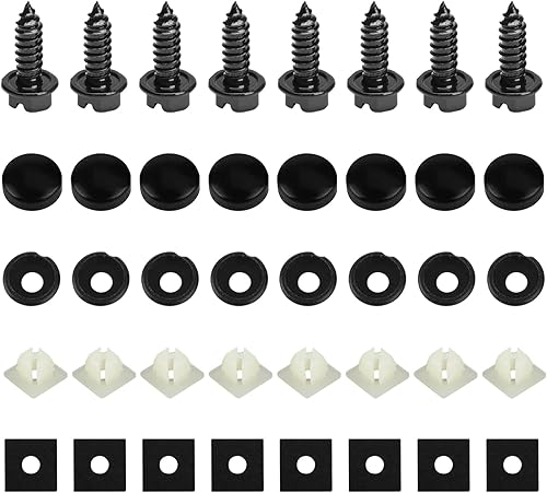 Kit de tornillos para placa de matrícula a prueba de óxido, kit de tornillos de acero inoxidable antirrobo para automóvil, pernos de montaje