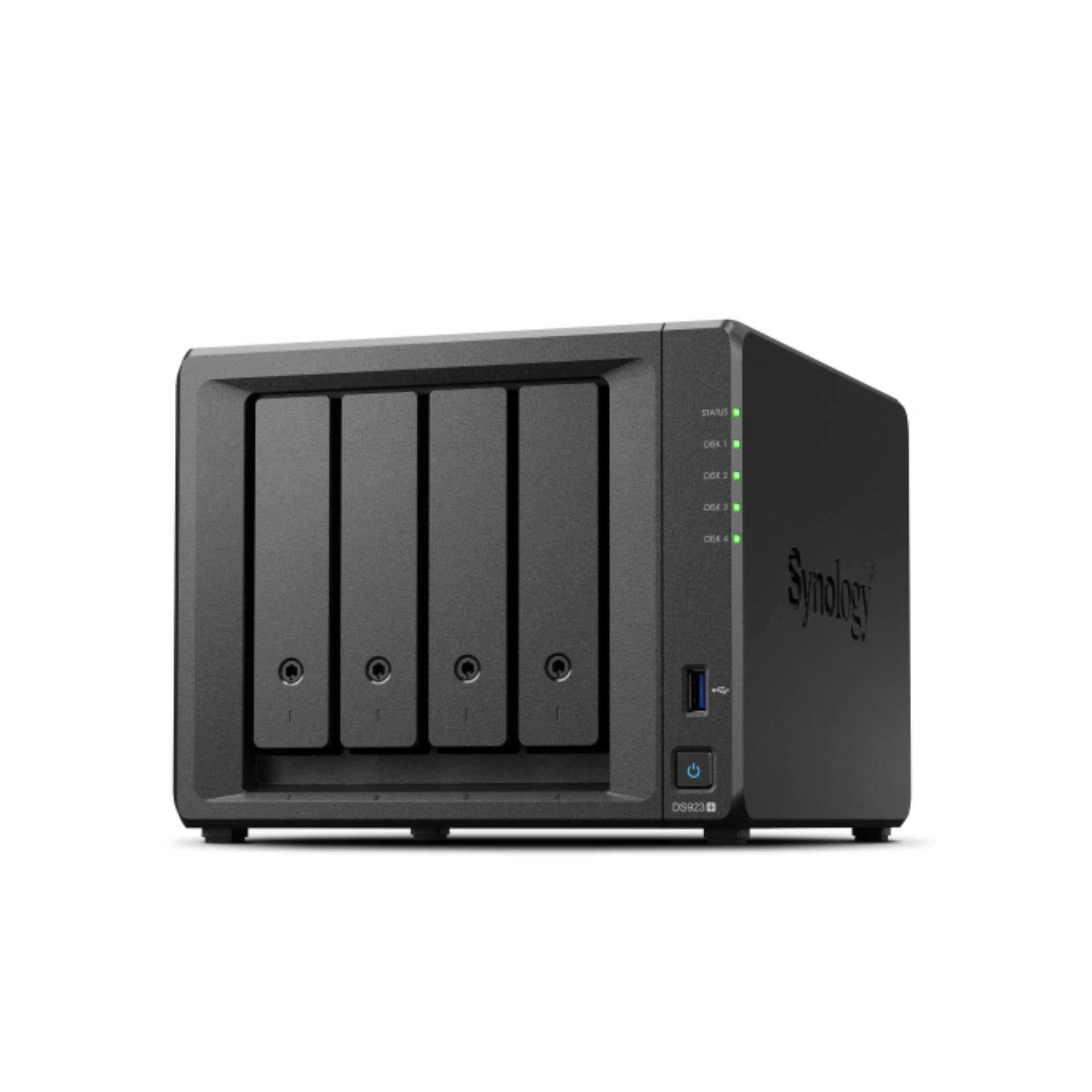Synology DS923+ 4-Bay Diskstation NAS (AMD Ryzen™ 4 Threads R1600 Dual-Core 4GB Ram 2xRJ-45 1GbE LAN-Port)