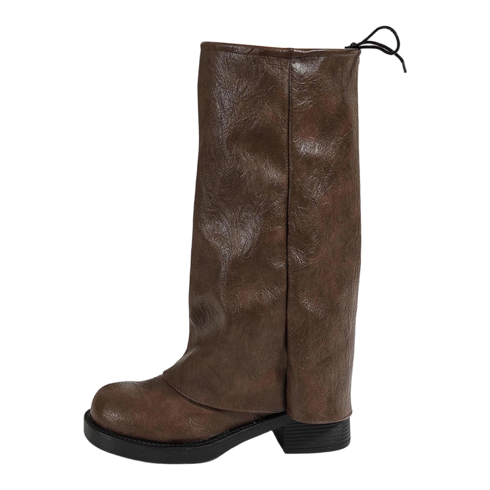 Botas por Encima de la Rodilla Botas Elegantes de Media caña con Parte Superior clásica y Suela cómoda para Uso Diario.