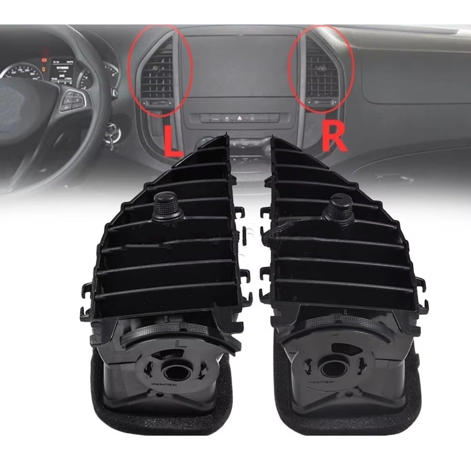 Griglia Ventilazione Auto Per Benz Per Vito V260 W447 W448 A4478300654 Griglia Di Ventilazione Centrale Del Cruscotto A/C Presa D'aria Condizionata A4478300454(Sinistra)