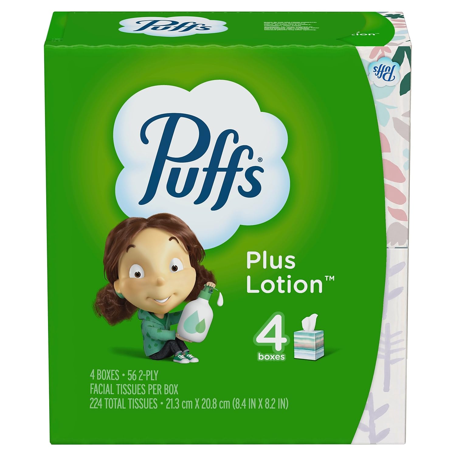 Puffs(R) Plus Lotion(TM) Facial Tissues, 2-Ply, White, 56 Sheets