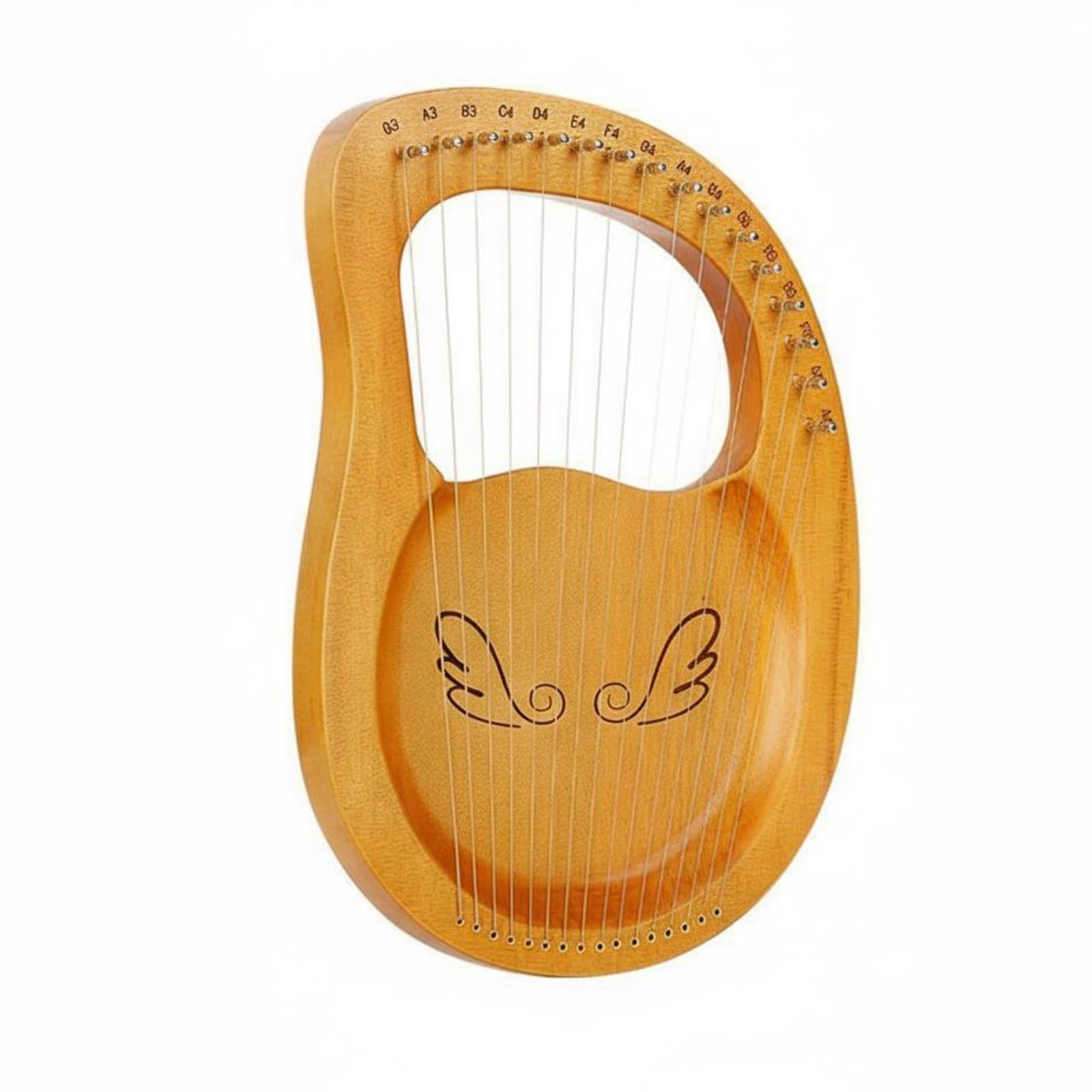Arpa Lira Strumento a Corde Tavola Arpa Portatile in Legno Corde in Acciaio Suono Pulito Facilita l'Apprendimento con Note Incise Forma Ergonomica, 16-String, Tavola In Legno