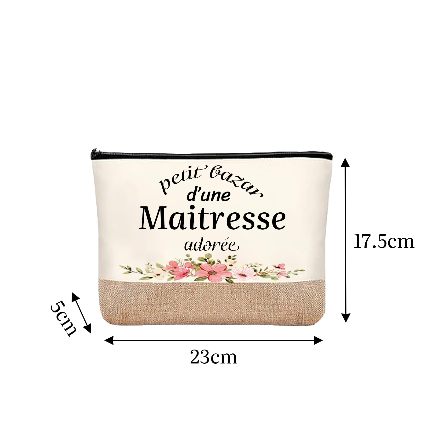Cadeau Maitresse Sac Tote Bag Maitresse Trousse de Maquillage Porte Clé Maitresse Cadeau d'École Fin d'Année Fin d'Année Noël