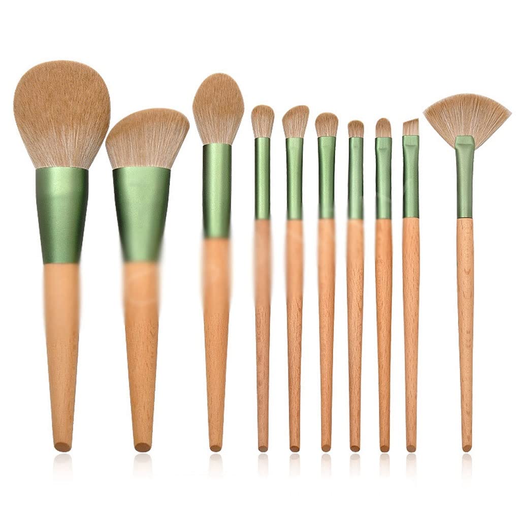 10 Make-Up Pinsel Set mit Holz Griff für Puder, Lidschatten, Augenbrauen, Pinsel, Make-Up-Tool