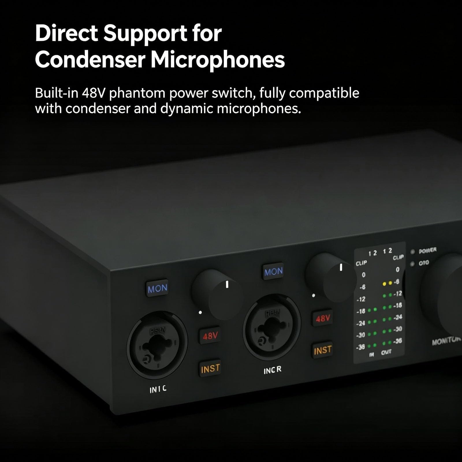Interfaz de audio USB OTG 2x2, tarjeta de sonido externa para grabación