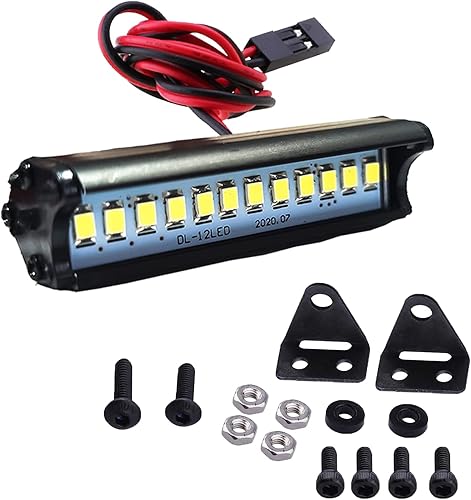 RC 12 LED barra de luz lámpara de techo luces súper brillantes para Traxxas TRX-4 SCX10 KM2 CC01 RC4WD D90 90048 RC Crawler 2.165 in 2.16 pulgadas