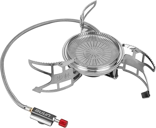 Bulin Estufa de camping quemador de 3800 W portátil para mochileros con encendido piezoeléctrico plegable resistente al viento fuerte potencia de