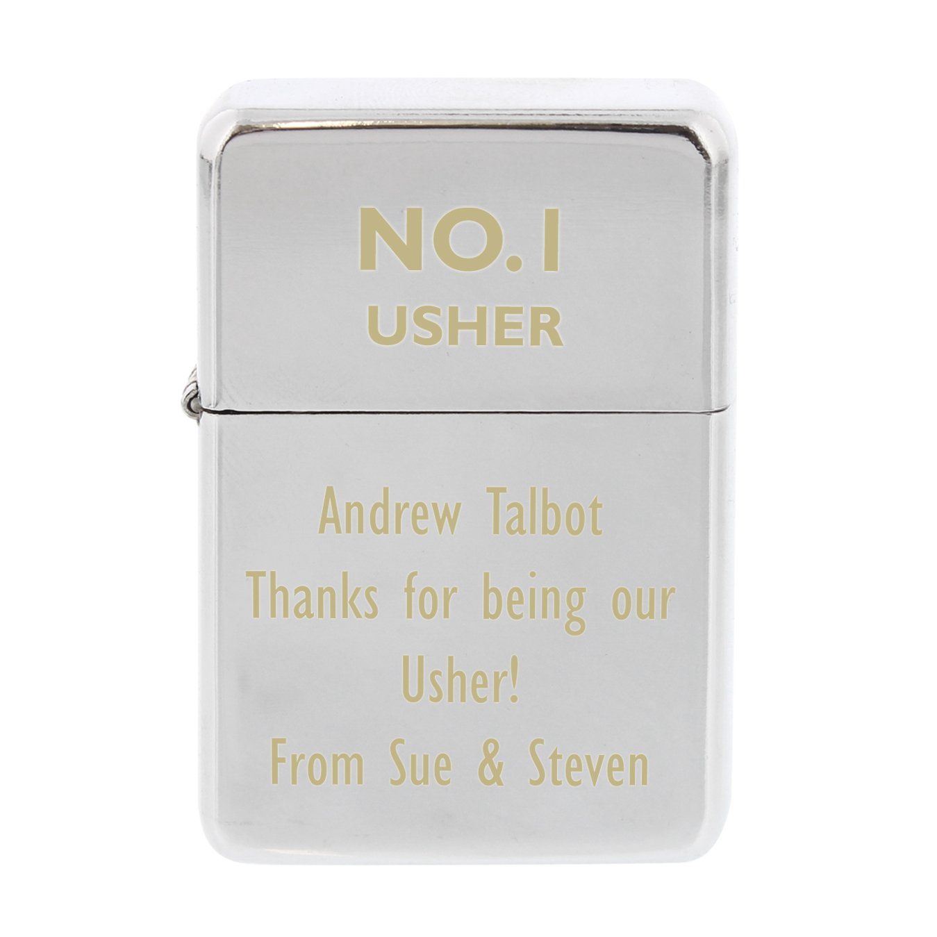 Gift Cookie Silver Custom Personalised No.1 Laser Engraved Windproof Lighter. Ideal For Mothers-Day, Fathers-Day, Wedding, Xmas, And Birthdays.