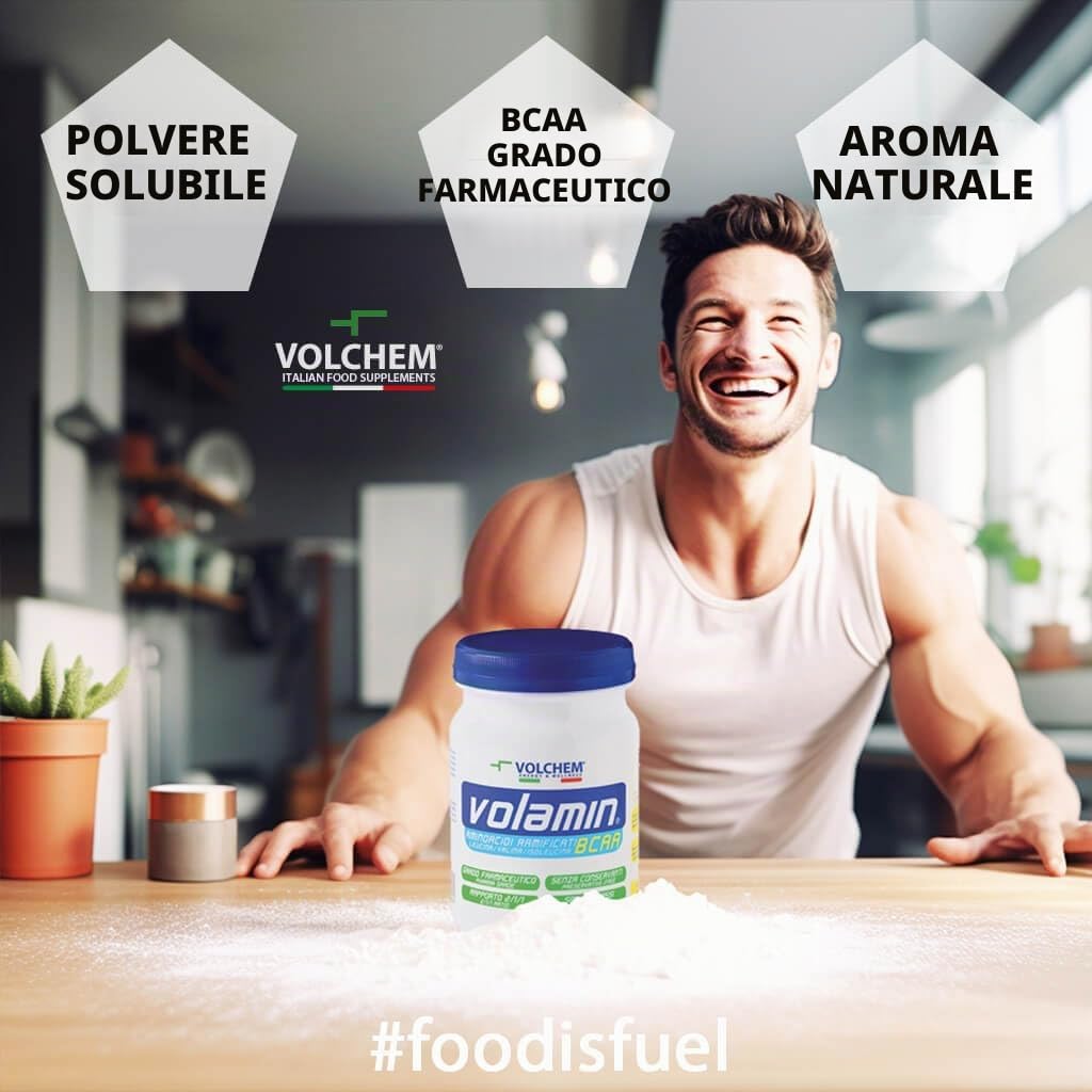 Volchem Volamin Aminoacidi Ramificati BCAA, Integratore Alimentare (250 g, Natural)