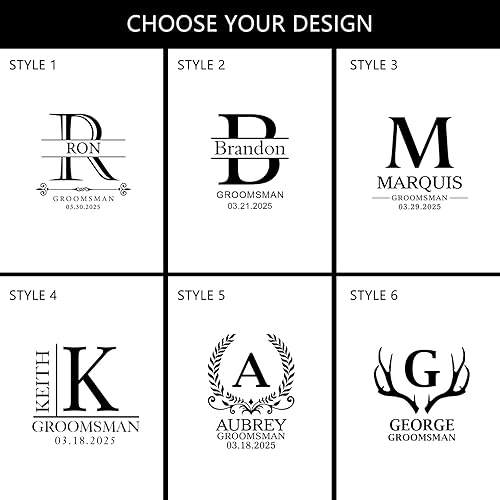 Miniatura 3 de Frascos de cadera personalizados para licor para hombres, cuero grabado personalizado, regalos con monograma para padrinos de boda, regalos de boda