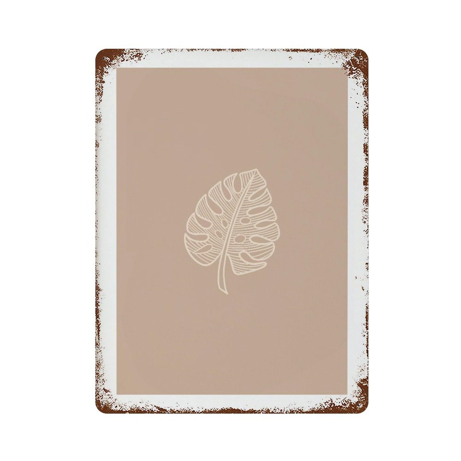 xiaoxiaoshen Monstera Leaf Silhouette Tropical Line Wall Decor Art Metal Tin Poster Modern Home Decor Art Home Bar Shop Decorations Vintage Sign 40x30cm