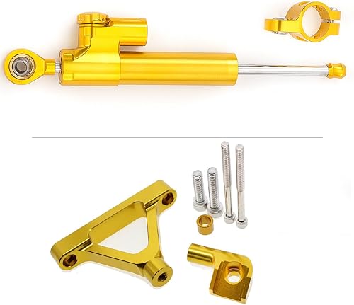 Miniatura 6 de FXCNC Amortiguador de dirección CNC para motocicleta, estabilizador, barra de control de búfer con kit de soporte de montaje, juego completo