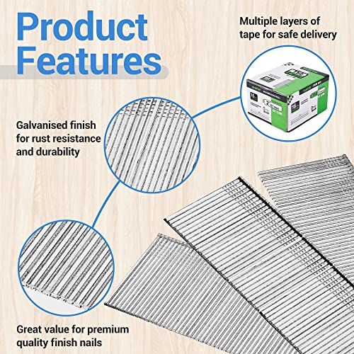 meite T50 16 Gauge Straight Finish Nails 50mm Length Galvanised Brad Nails for Nail Guns - Ideal for Woodworking, Upholstery, and Framing Projects (2,500 Pieces) 3 meite T50 16 Gauge Straight Finish Nails 50mm Length Galvanised Brad Nails for Nail Guns - Ideal for Woodworking, Upholstery, and Framing Projects (2,500 Pieces) - Image 3