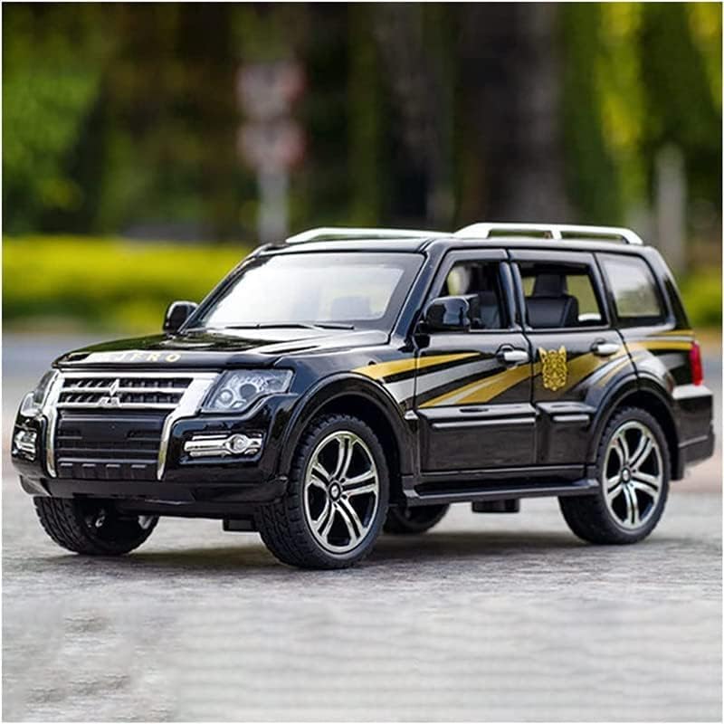 Image of LONGMIRE Metal Pull Back Diecast Car Pull Back Model with Sound Light Boys Gifts Toys for Kids Pack of 1, Multicolor (Police Pajero)