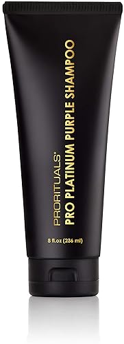 Prorituals Pro Platinum Purple Shampoo - Champú tonificante morado sin sulfato para cabello rubio, plateado blanqueado y gris, elimina el cobrizo y