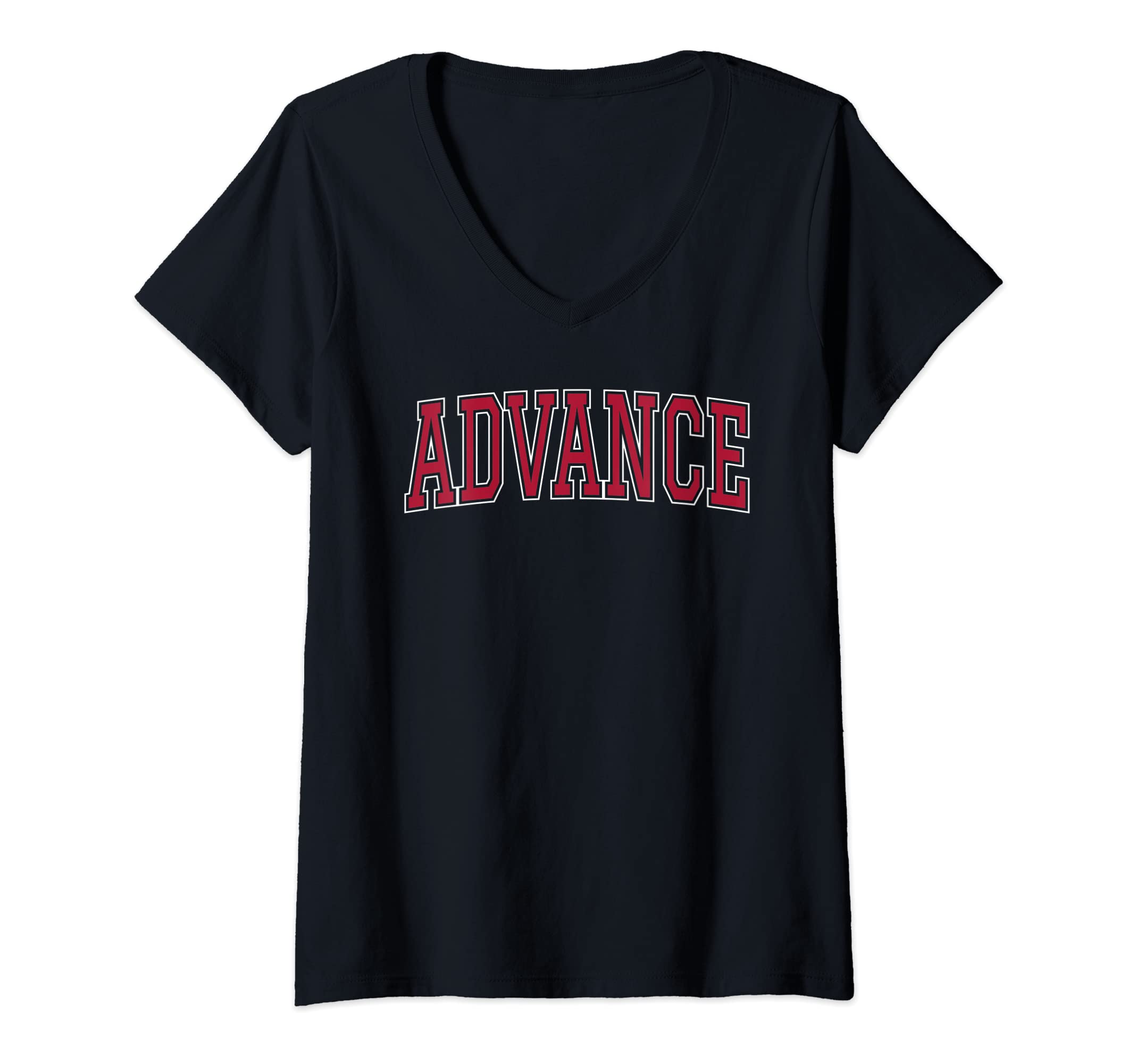 Advance Missouri ApparelWomens Advance Missouri Souvenir Red Text Sport Competition V-Neck T-Shirt