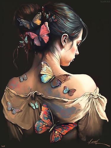 MANUKS Pintura de diamante 5D para adultos, kits de arte de diamantes de taladro completo, cuentas brillantes, pintura artística con diamantes y