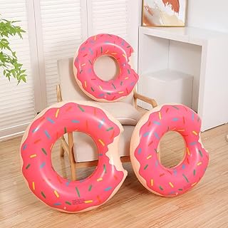 عوامة سباحة على شكل دونات قابلة للنفخ للبالغين والاطفال - عوامة مسبح ممتعة مع رشات - بلاستيك PVC متين - لعبة الشاطئ وحمام السباحة في الصيف