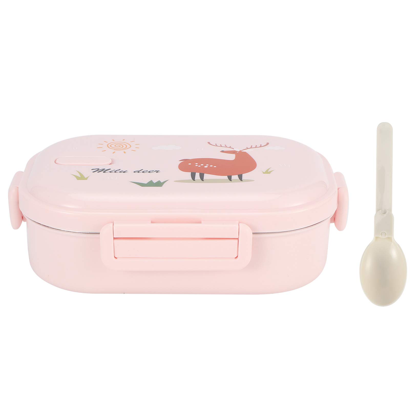 Tomotato Pink Bento Lunch Box, 720Ml Food Lunch Containers For Kids Adult, Spoon,