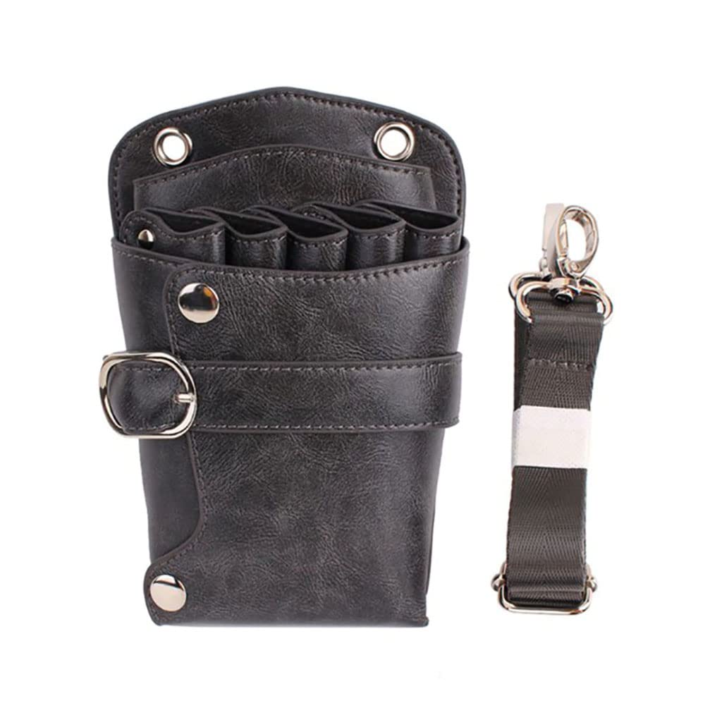 vrfvsdasAAS Hairdressing Tools Waist Bag, Leather Salon Hair Stylist Barber Scissors Shear Holster Hairdressing Waist Holder,Hairdresser Tool Carry Bag(C)
