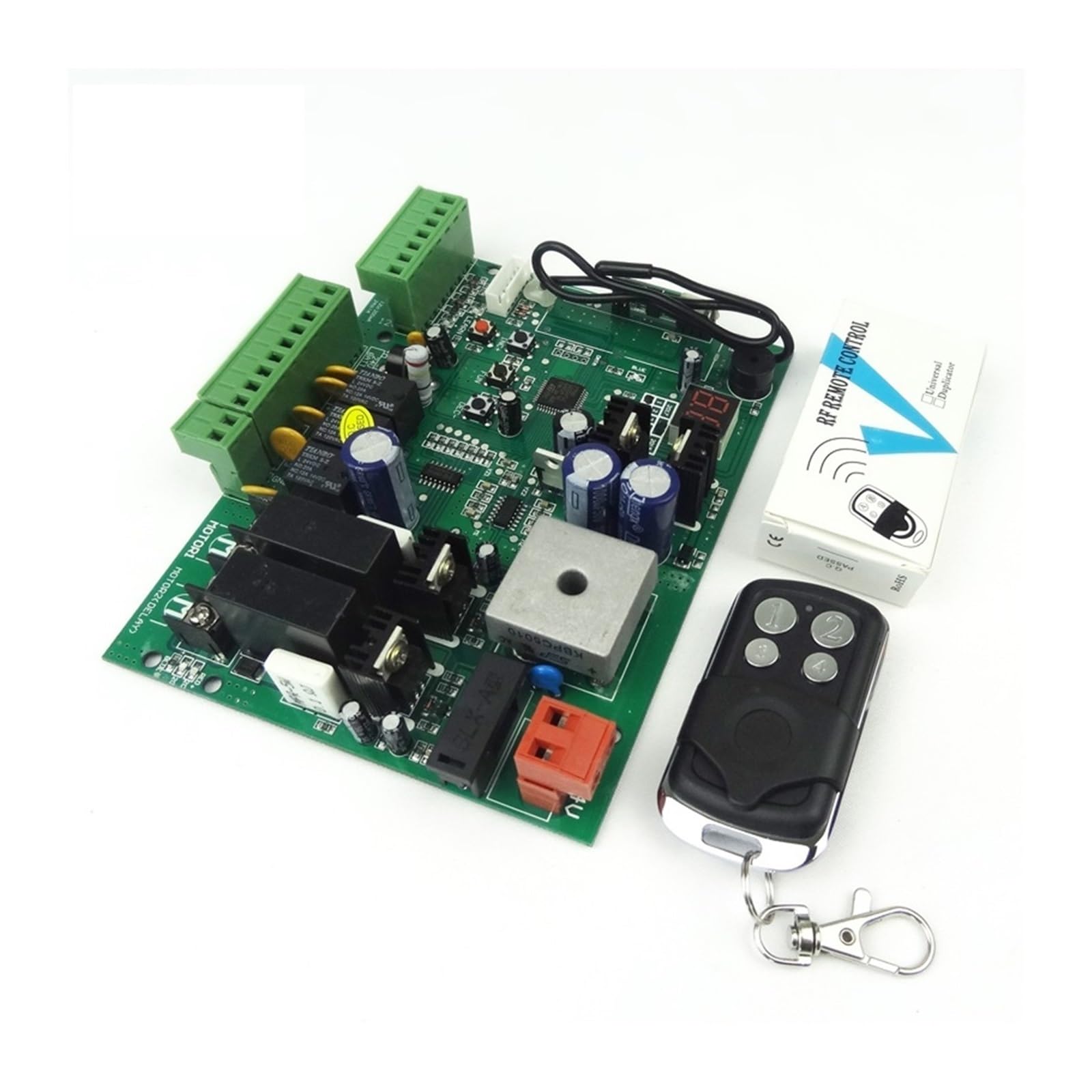 Carte de contrôle, Le panneau de commande porte battante connecte la batterie secours ou le système solaire avec montant télécommande en option pour motorisations de portail(No remote 24V)