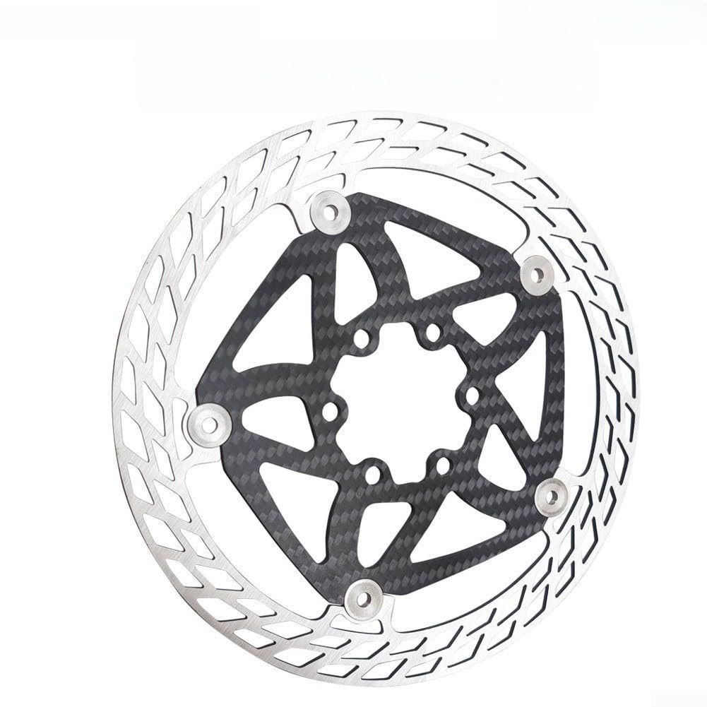 Freno de disco de fibra de carbono para bicicleta de 140 mm, 160 mm, 180 mm, disco de freno flotante de acero inoxidable para bicicleta de carretera de montaña, montaje ultraligero de 6