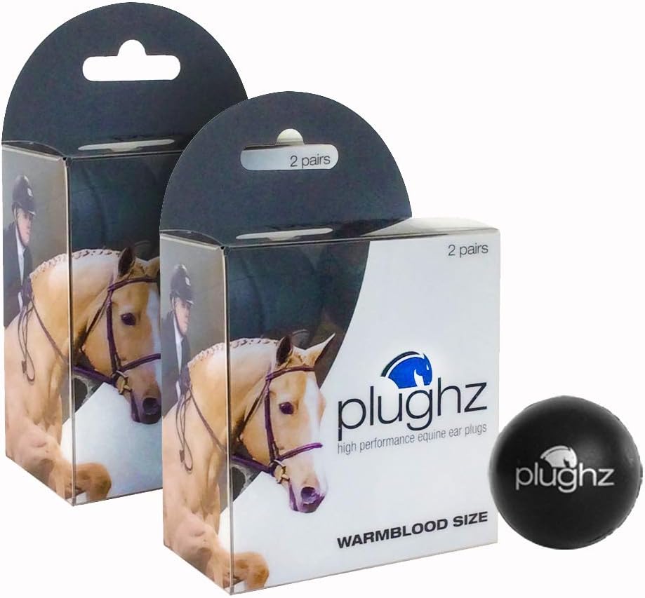 Plughz Horse Ear Plugs, Black, XLWarmblood Size Pet Supplies