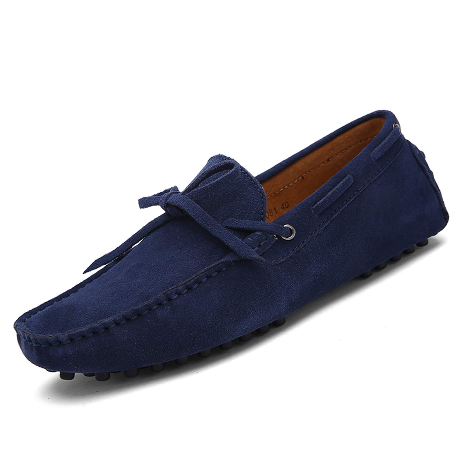 QIQIDONG Penny Loafers for Men Moccasin Driving Shoes House Slippers for Men Slip On Flats Boat Shoes for Summer Blue,11.5