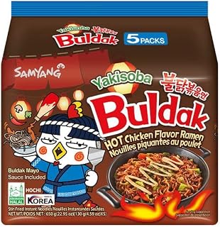 Oceanbuy x Samyang Buldak Hot Chicken Ramen Yakisoba Noodles - Value Pack of 5 (130g Each)