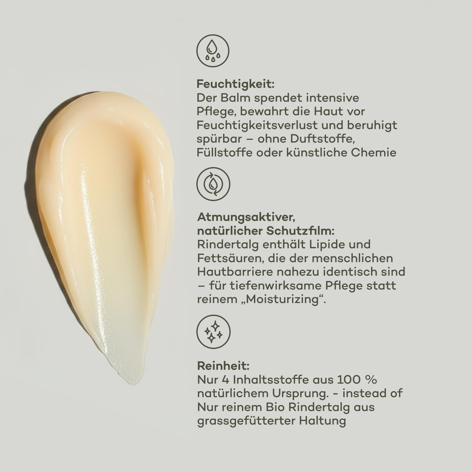 TALLOW Naturals Everyday Moisturizer Natur – BEKANNT AUS DER HÖHLE DER LÖWEN - Rindertalg Creme mit Jojobaöl, Bio Beef Tallow Skincare, Tagescreme aus Deutschland von grasgefütterten Rindern (50ml)