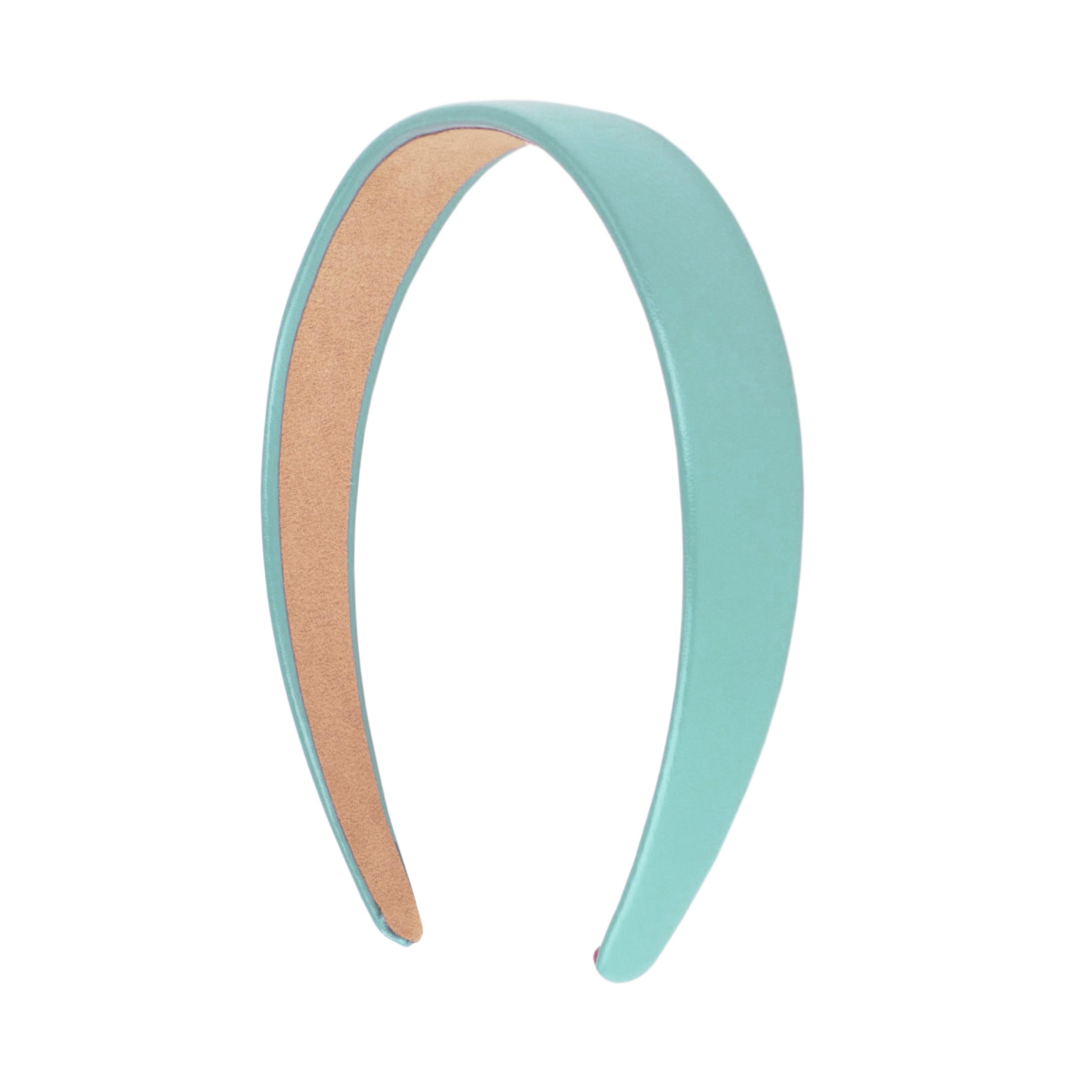 Motique Accessories 1 Inch Vegan Leather Headband for Women and Girls (Pale Blue)